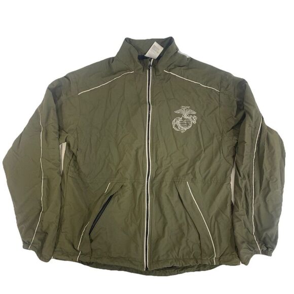 Mens New Balance Marines Green Jacket Full Zip Medium Nylon Reflective USA Made - Picture 1 of 13